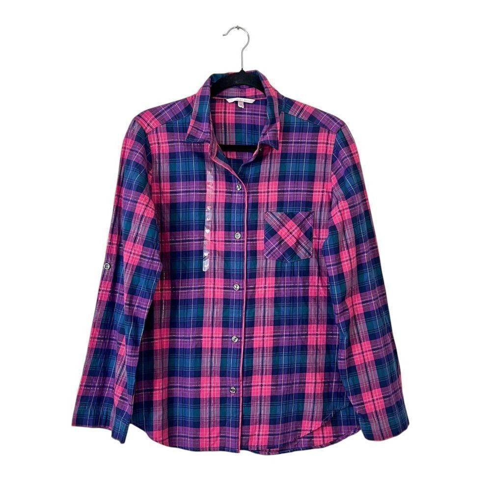 Victoria's Secret Plaid Flannel Pajama Top NEW Size Medium